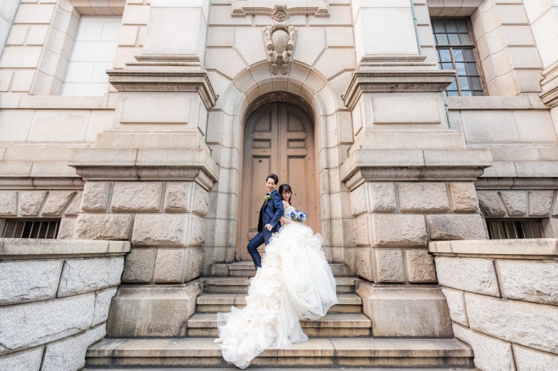 歴史博物館で背中合わせのショット！