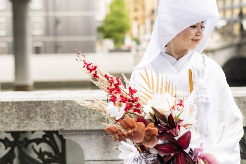 白無垢が映えるお花選び♪