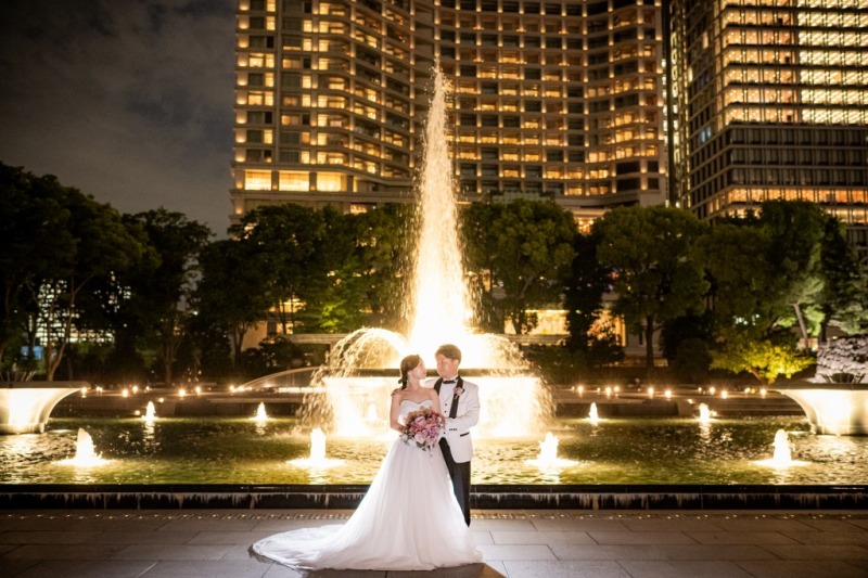 噴水公園での迫力ショット