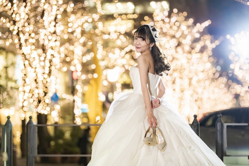 イルミネーションと振り向きソロショット!