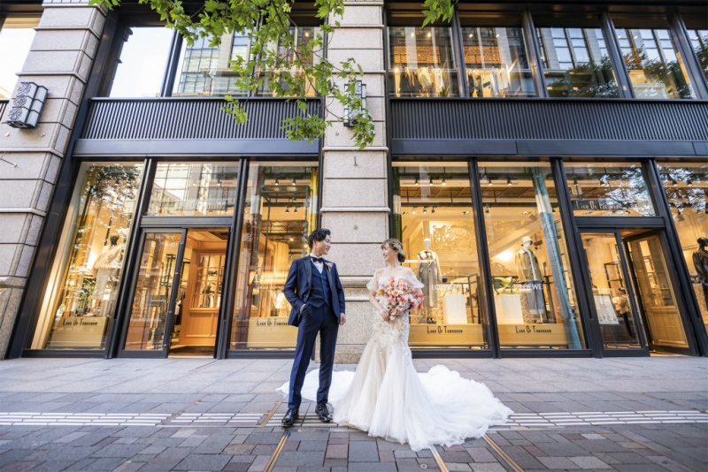東京駅周辺で日中も夜もたっぷり前撮りを！