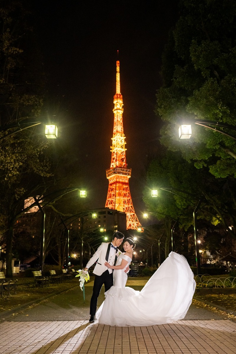 東京タワーと残すドラマチックな一枚
