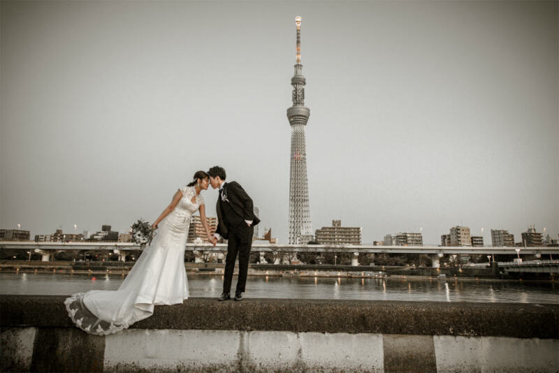 おでこをくっつけて