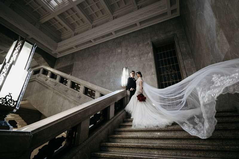 ベールなびかせショット