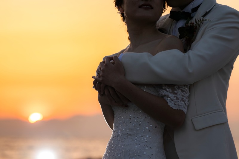 日が沈み始めて