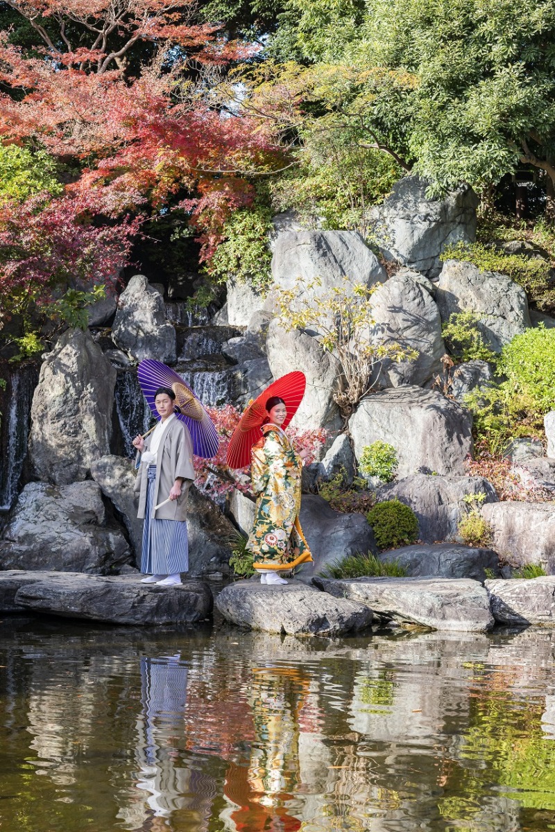 水辺を彩るおふたり♪