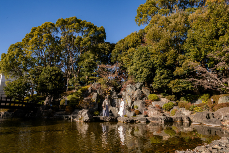 水と緑豊かな庭園