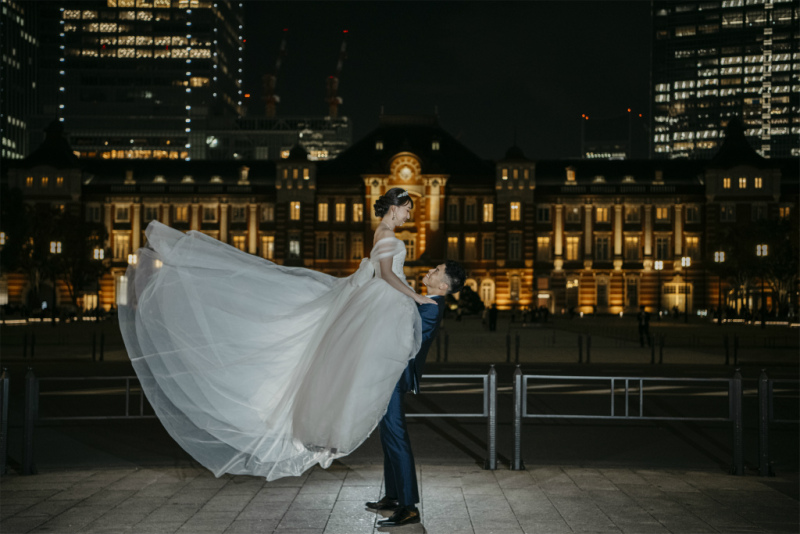 最終値下げ　グランマリエ　ナオミ　ウェディング 東京駅、和田倉門にて前撮り♡』(撮影日：2023年10月20日/東京駅