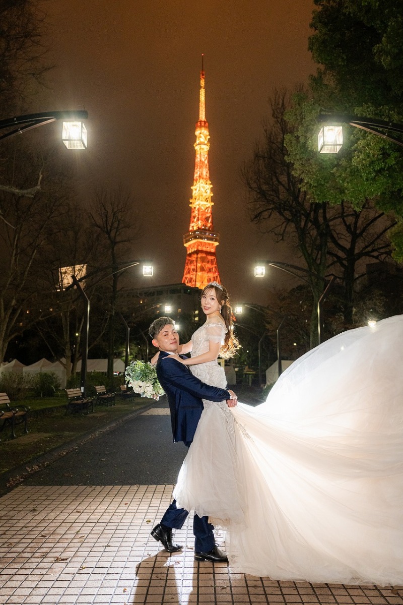 東京タワーと残すナイトウェディング