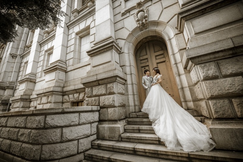 歴史博物館の階段で