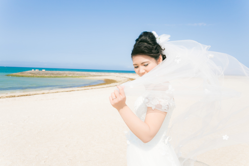 風も利用したベールショットは大人気ショットです♡