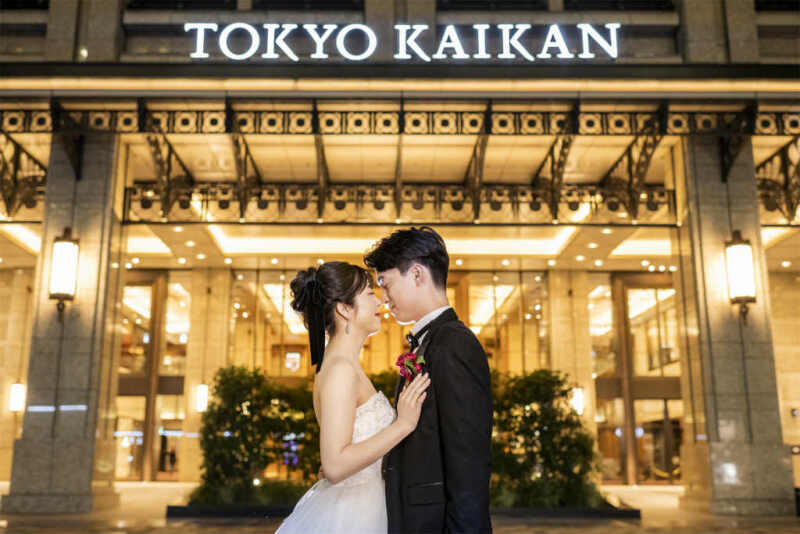 王道ロケーションと東京會舘でゴージャスな前撮りを…