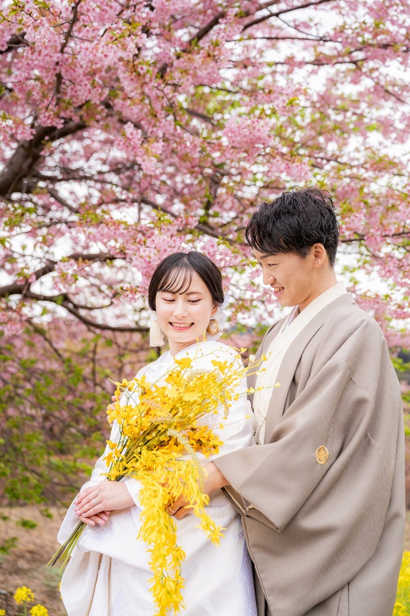 河津桜の彩りとブーケで残す春の思い出