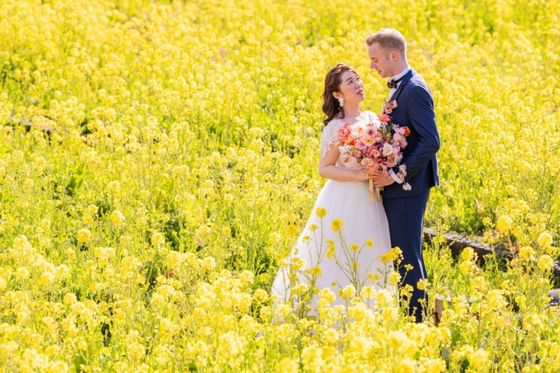 菜の花畑で!♡