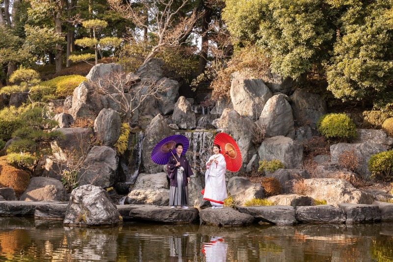 チャペル撮影のあとは…和装に変身をして庭園へ♡