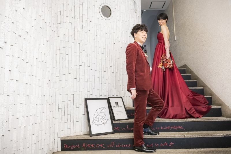 お気に入りのカフェで階段ショット！