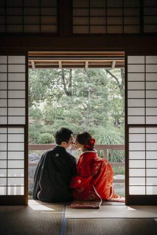 24to wedding_和装庭園