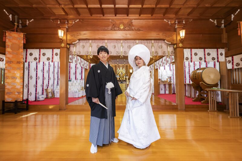 写真で叶える和装結婚式+神社撮影 ♪【永-tokoshie-神前式も執り行う写真の和装結婚式】
