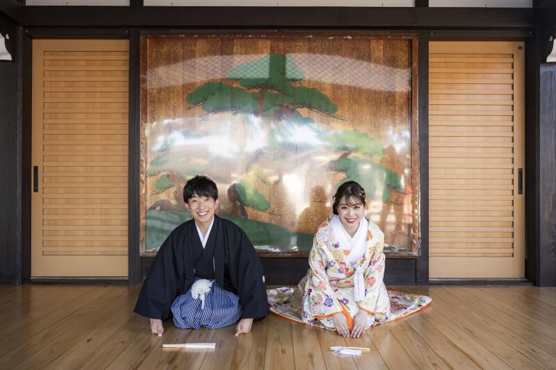 写真で叶える和装結婚式+神社撮影 ♪【永-tokoshie-神前式も執り行う写真の和装結婚式】