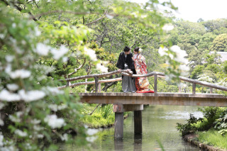 Wedding Story 横濱山手館_和装ロケ【三溪園・桜】