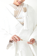 白無垢（掛下：白）半衿（ベージュ）ベージュスタイル