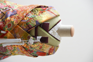 黄色（掛下：緑）半衿（梅）紫スタイル