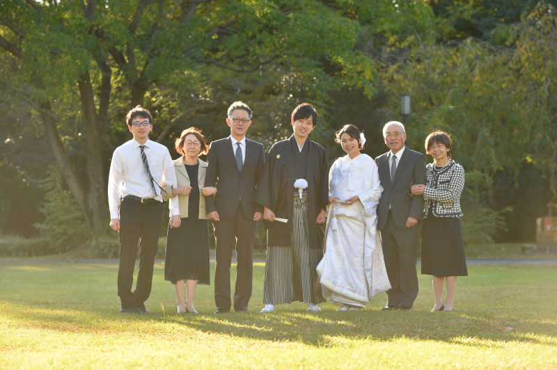 ロケーションでの家族写真