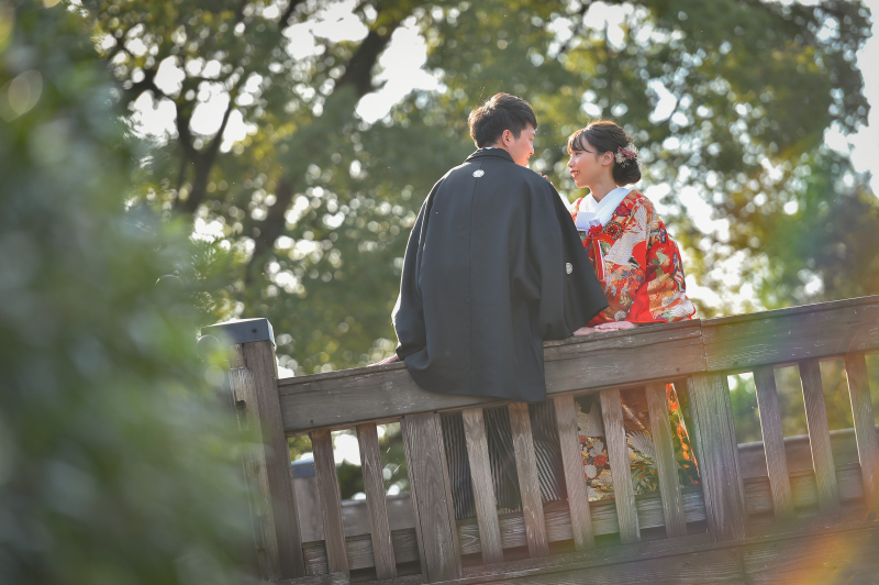 和装でロケ撮影です