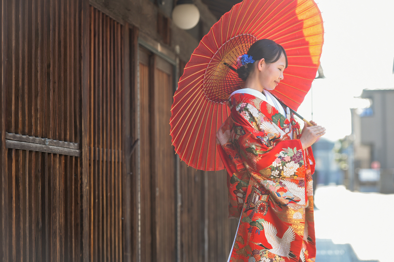 和傘と新婦様♡