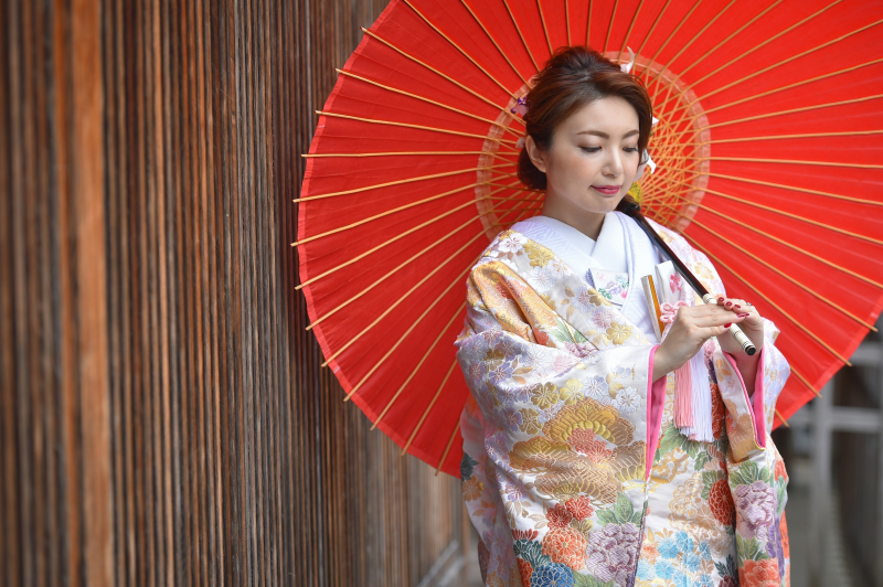 格子と番傘・・・