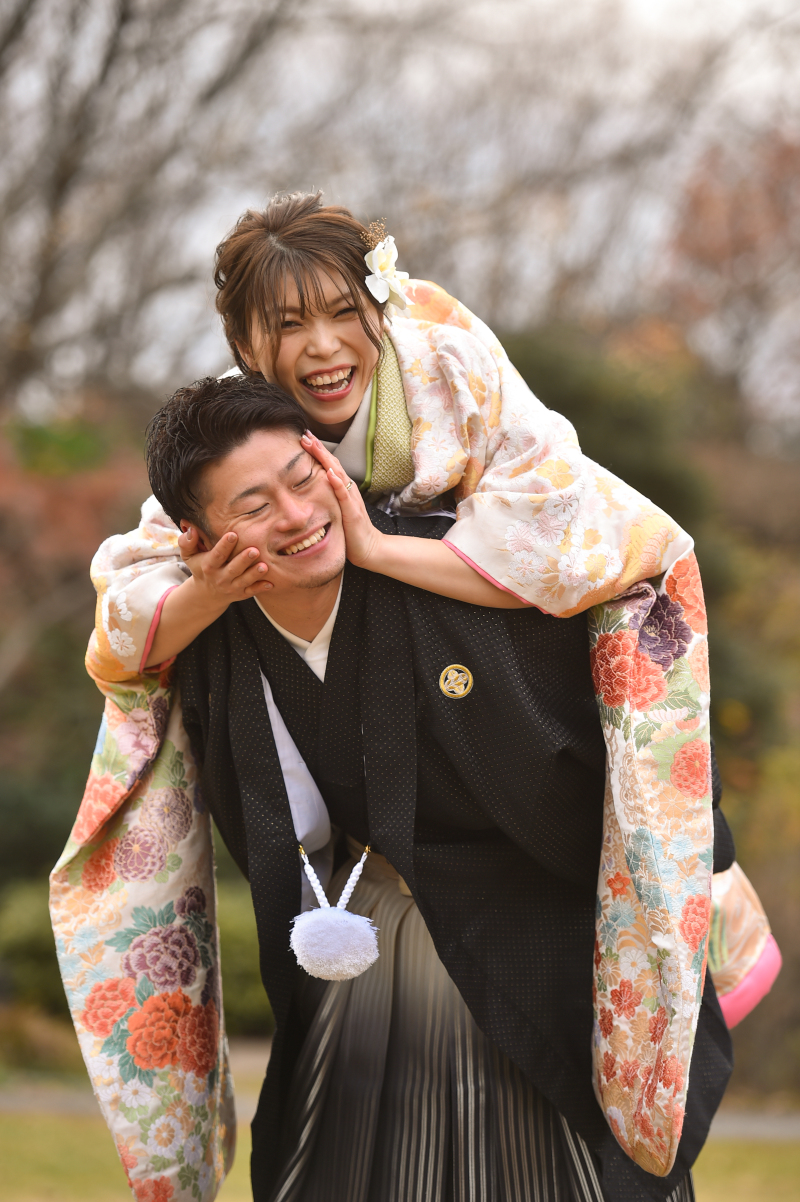 和装のおんぶ・・・