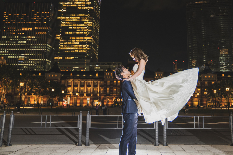 抱き上げショット