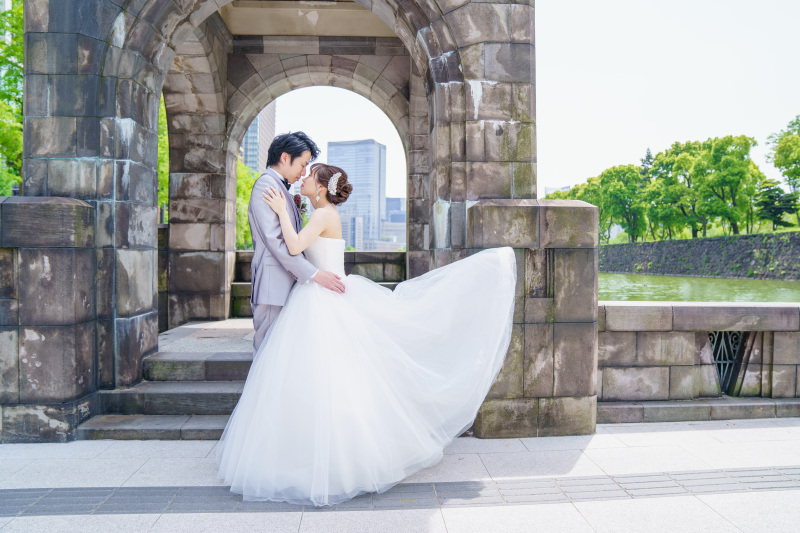 晴天の下、撮影スタート!