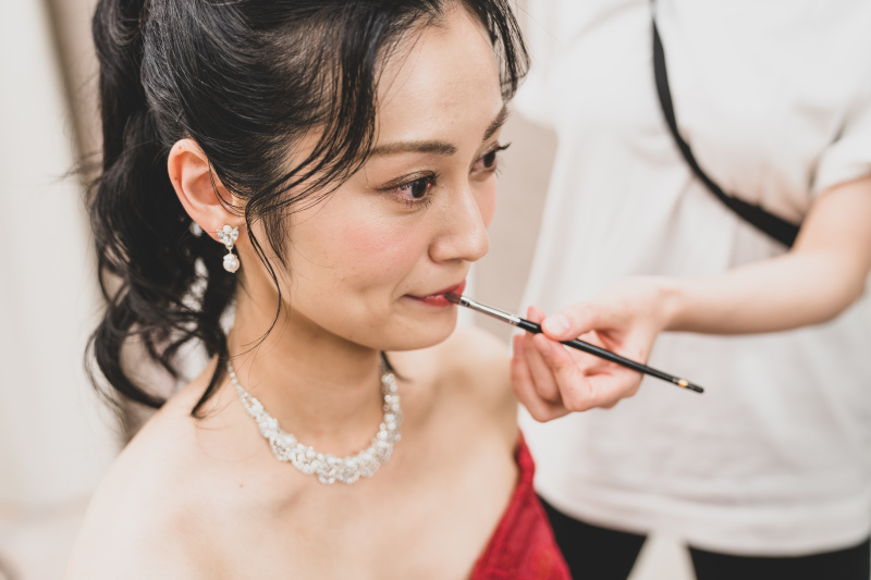 サロンにてお仕度