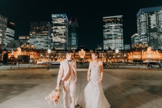 【フォトウェディング】東京駅夜