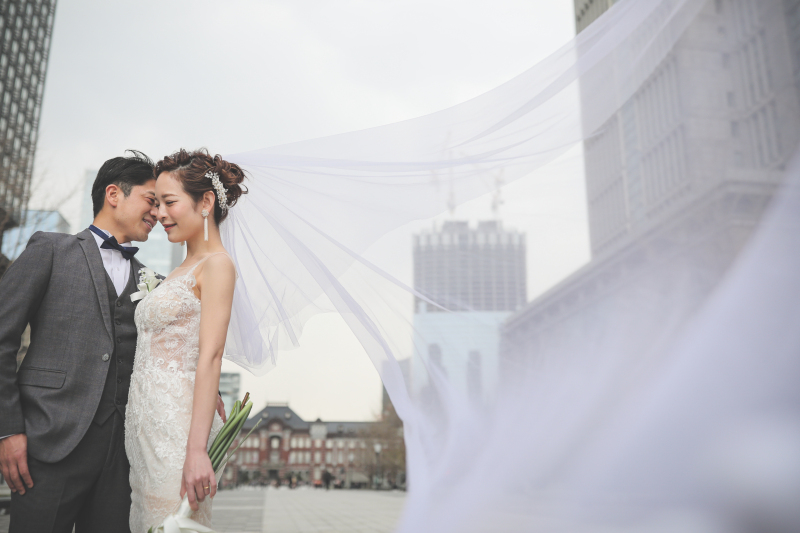 ロングベールを使った1枚