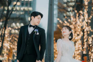 【フォトウェディング】東京駅夜