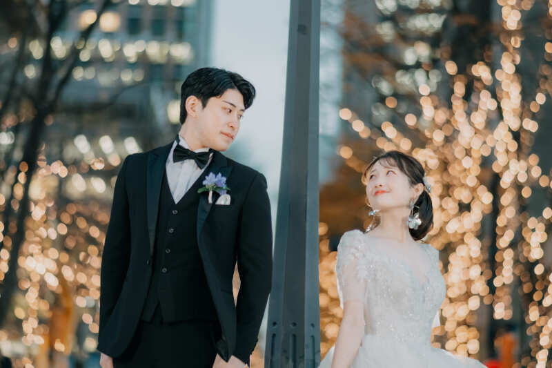 【フォトウェディング】東京駅夜