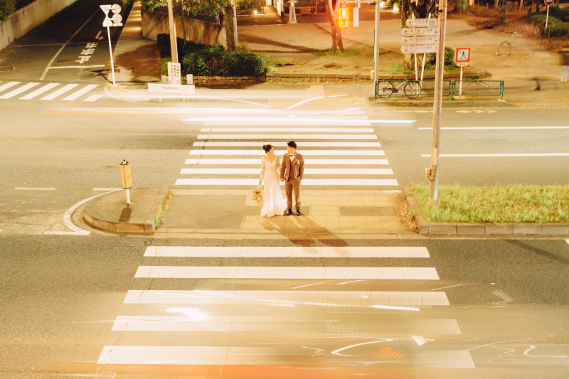 横断歩道で