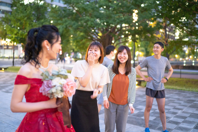 ロケ地にて集合