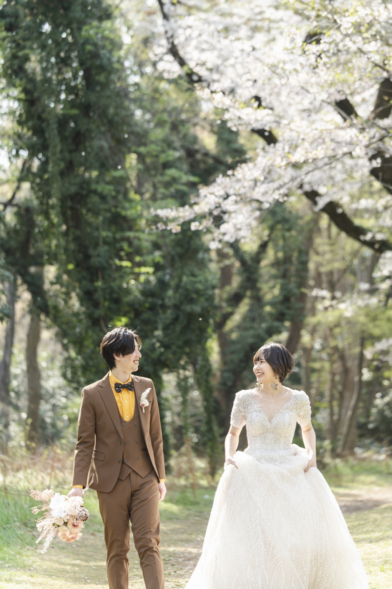 桜並木をお散歩