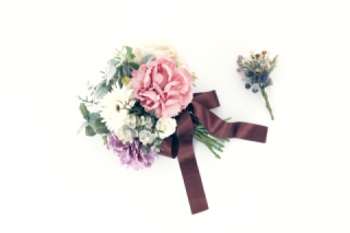 ブラウン＊リボンブーケ