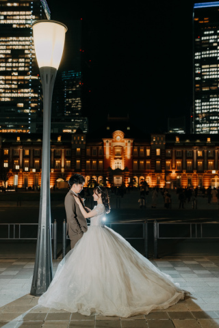 韓国ドレスでフォトウェディング｜BEREL東京 _【東京駅】夜撮影#01