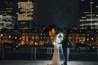 韓国ドレスでフォトウェディング｜BEREL東京 _【東京駅】夜撮影#02