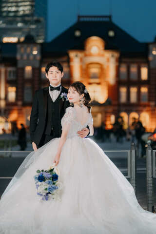 韓国ドレスでフォトウェディング｜BEREL東京 _【東京駅】駅舎前