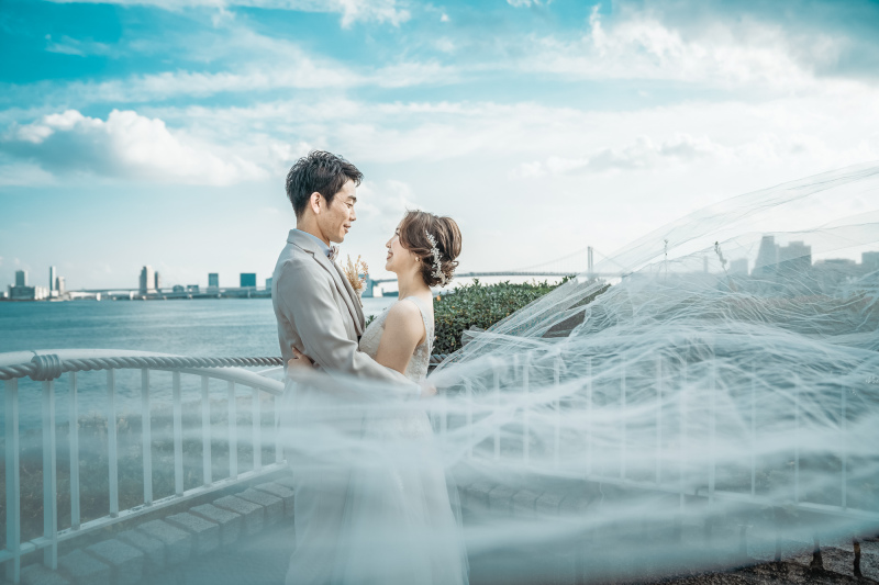 柔らかな雰囲気のベイサイドロケーション撮影