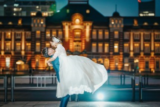 韓国ドレスでフォトウェディング｜BEREL東京 _【東京駅】夜撮影#02