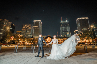 韓国ドレスでフォトウェディング｜BEREL東京 _【東京駅】夜撮影#02