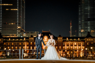 韓国ドレスでフォトウェディング｜BEREL東京 _【東京駅】夜撮影#02