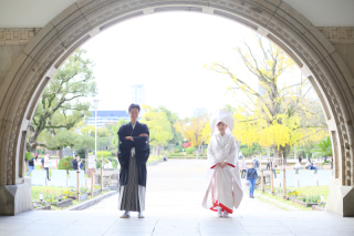 秋の穏やかなフォトウェディング